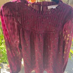 Loft Elegant Burgundy Blouse